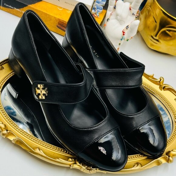 🆕 TORY BURCH 🧿 NWOB Cap-Toe Mary Jane Heeled Ballet Flat, Black, Sz US 7 - Picture 4 of 15